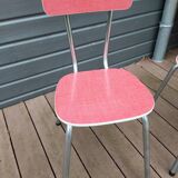 4 vintage red and white formica chairs
