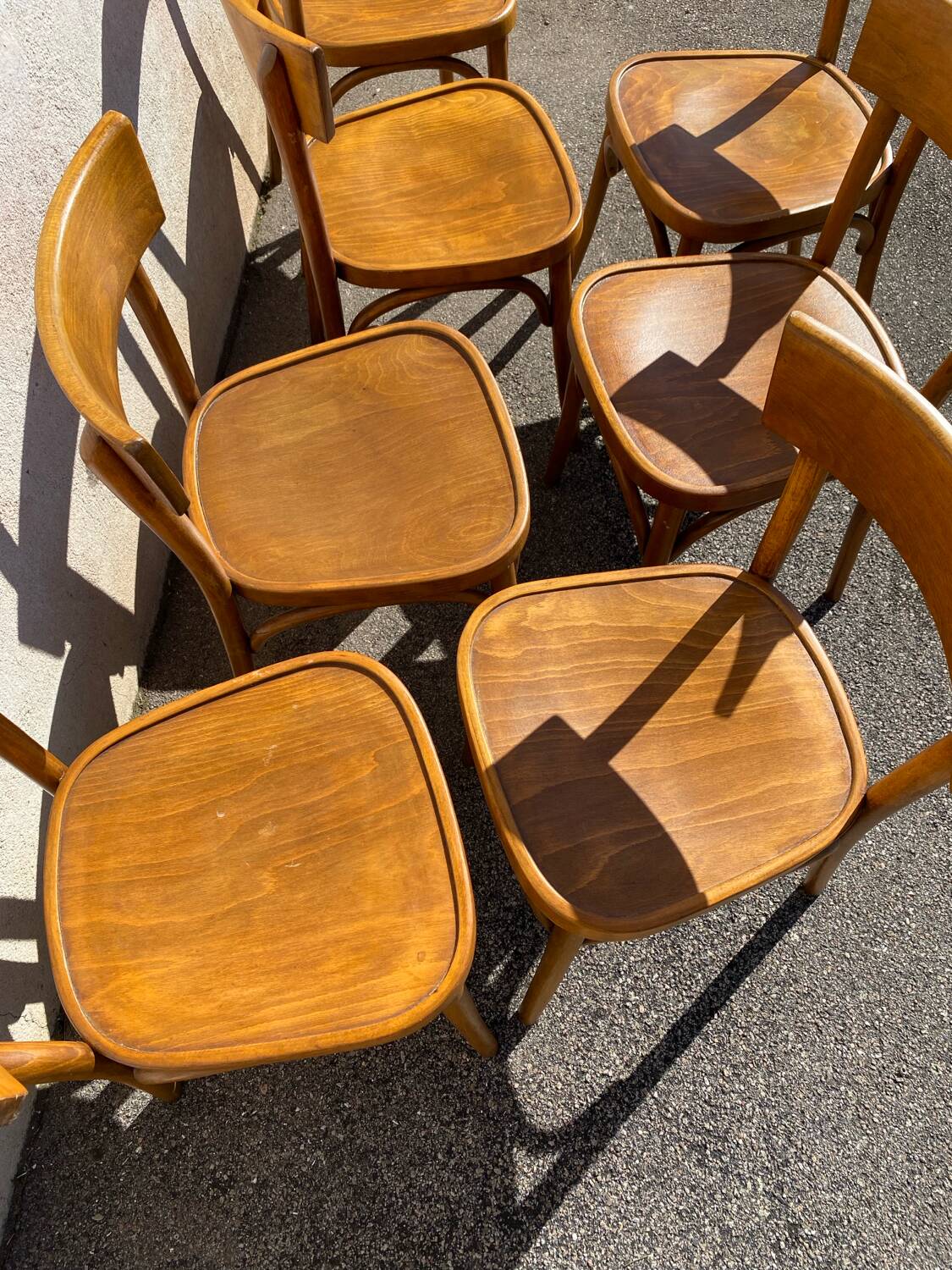 Série de 7 chaises bistrot vintage