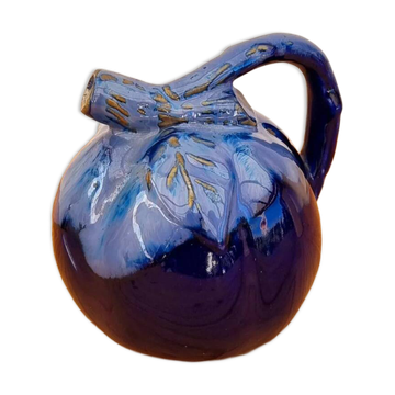 Pichet melon Alpho vintage en céramique bleue