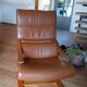 Original Nelo Sweden wooden and leather armchair
