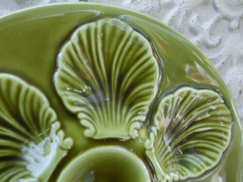 6 oyster plates Proceram vintage Green color