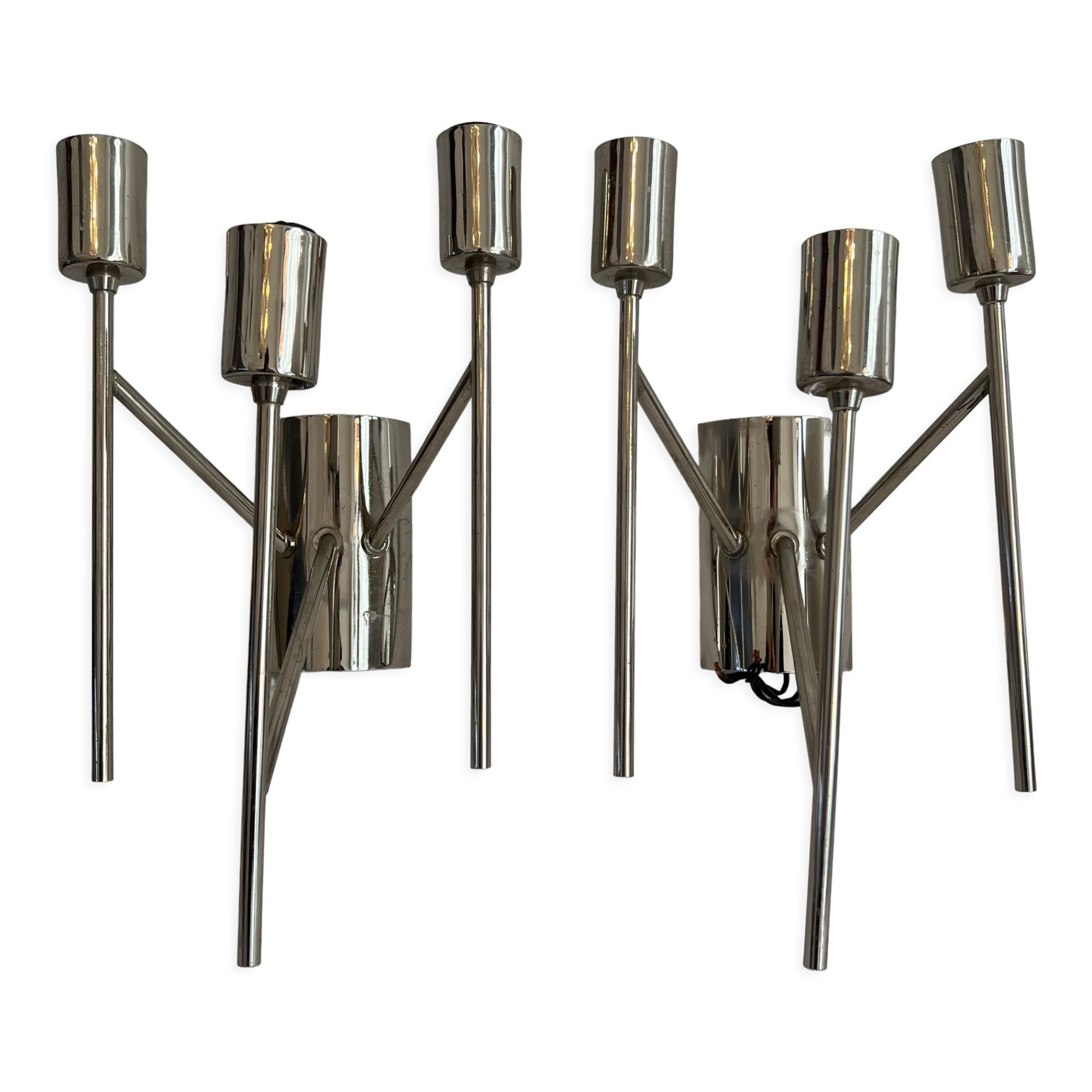 Set of three design wall lamps 1970