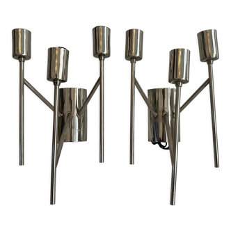 Set of three design wall lamps 1970