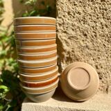 Set of 12 small stoneware bowls