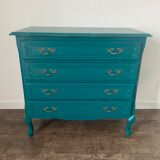 Vintage chest of drawers with a duck blue makeover