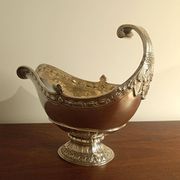 Silver sauceboat 800, Louis XVI style, Hanau around 1900