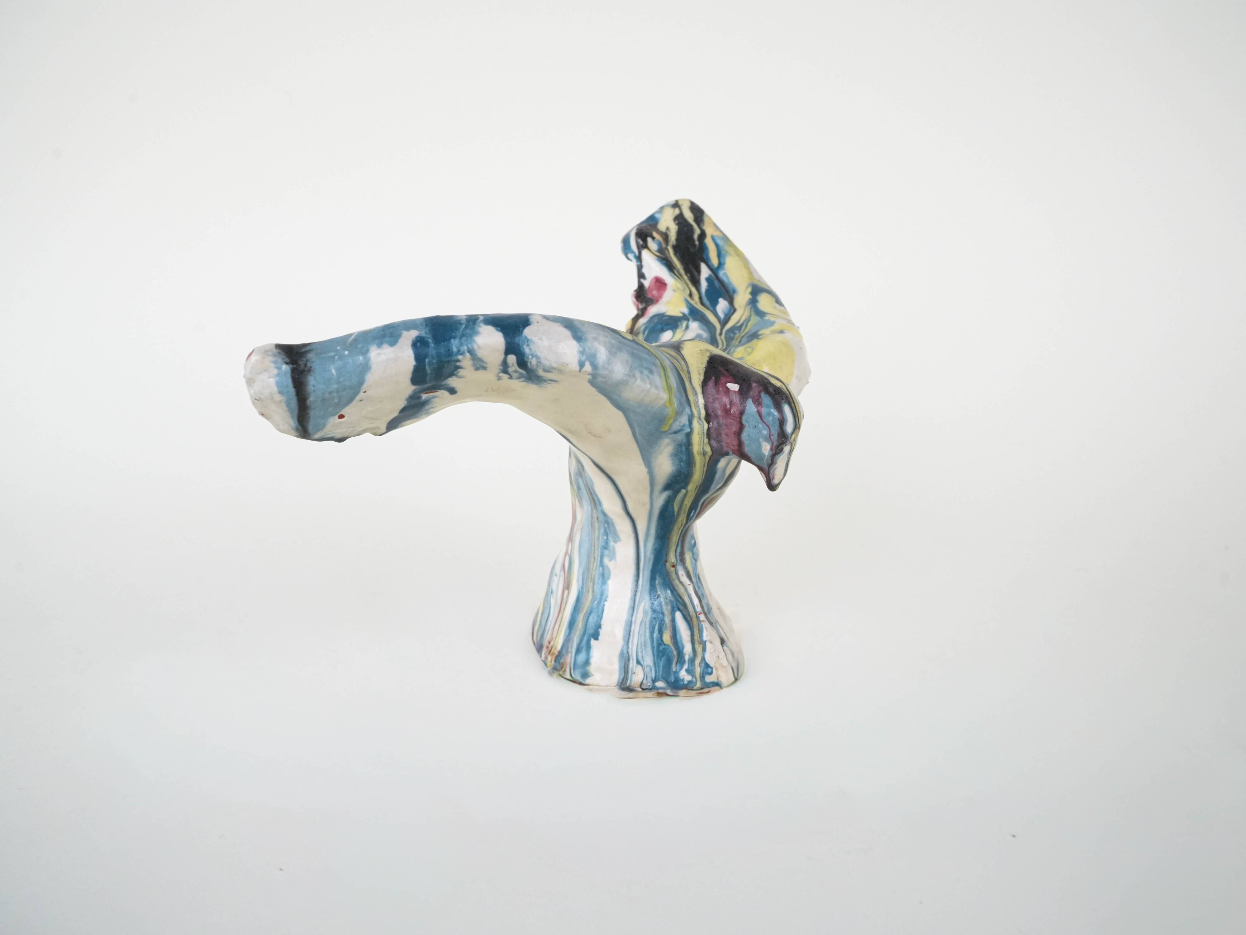 Ceramic bird sculpture, Italian design, 1970s, manufacturer: F. Ferroni