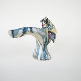 Ceramic bird sculpture, Italian design, 1970s, manufacturer: F. Ferroni