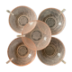 5 coupelles Art Déco roses en verre anciennes