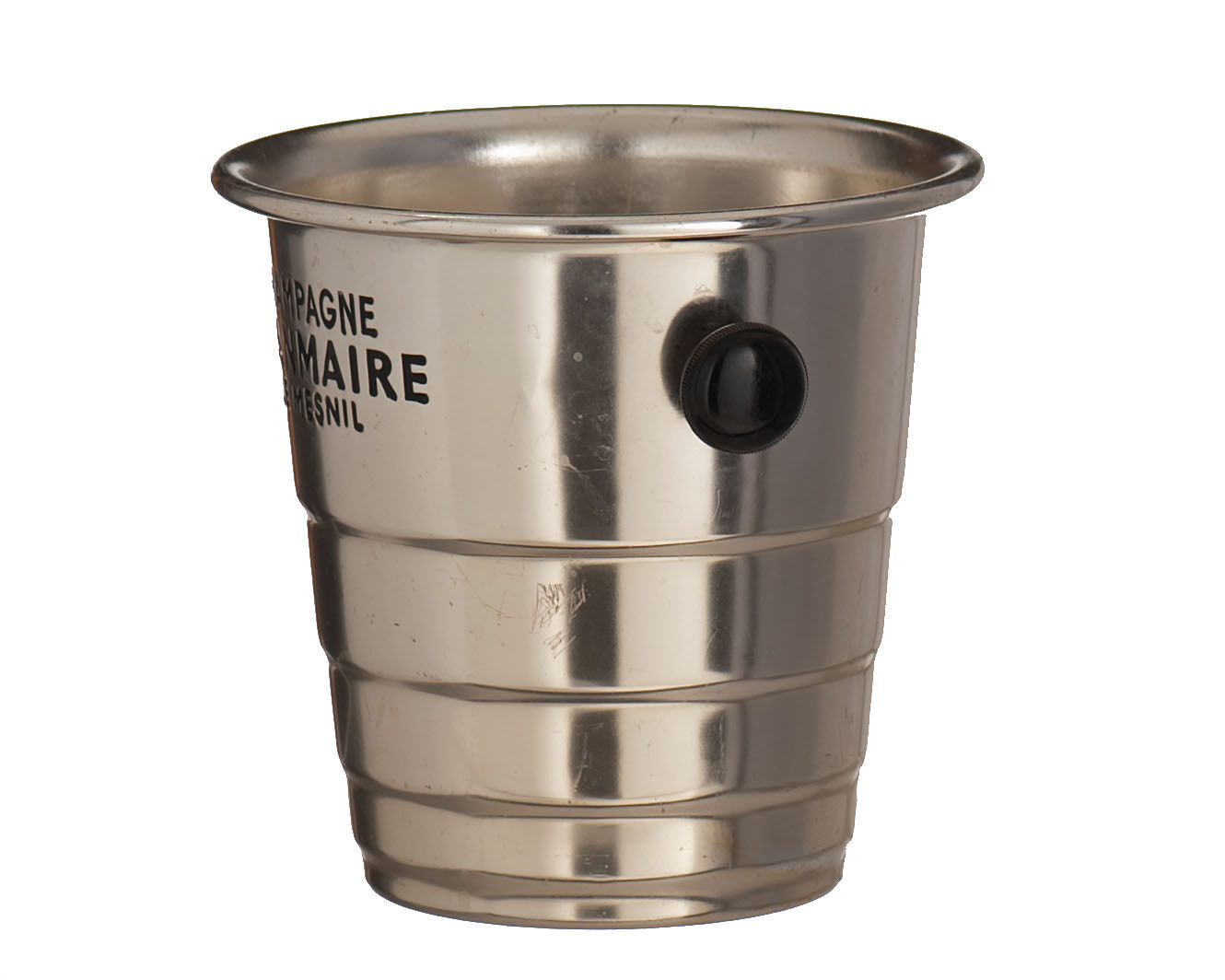 Champagne bucket in golden aluminum bakelite handles year 60