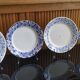 4 white earthenware dinner plates by k&g Lunéville blue blida model