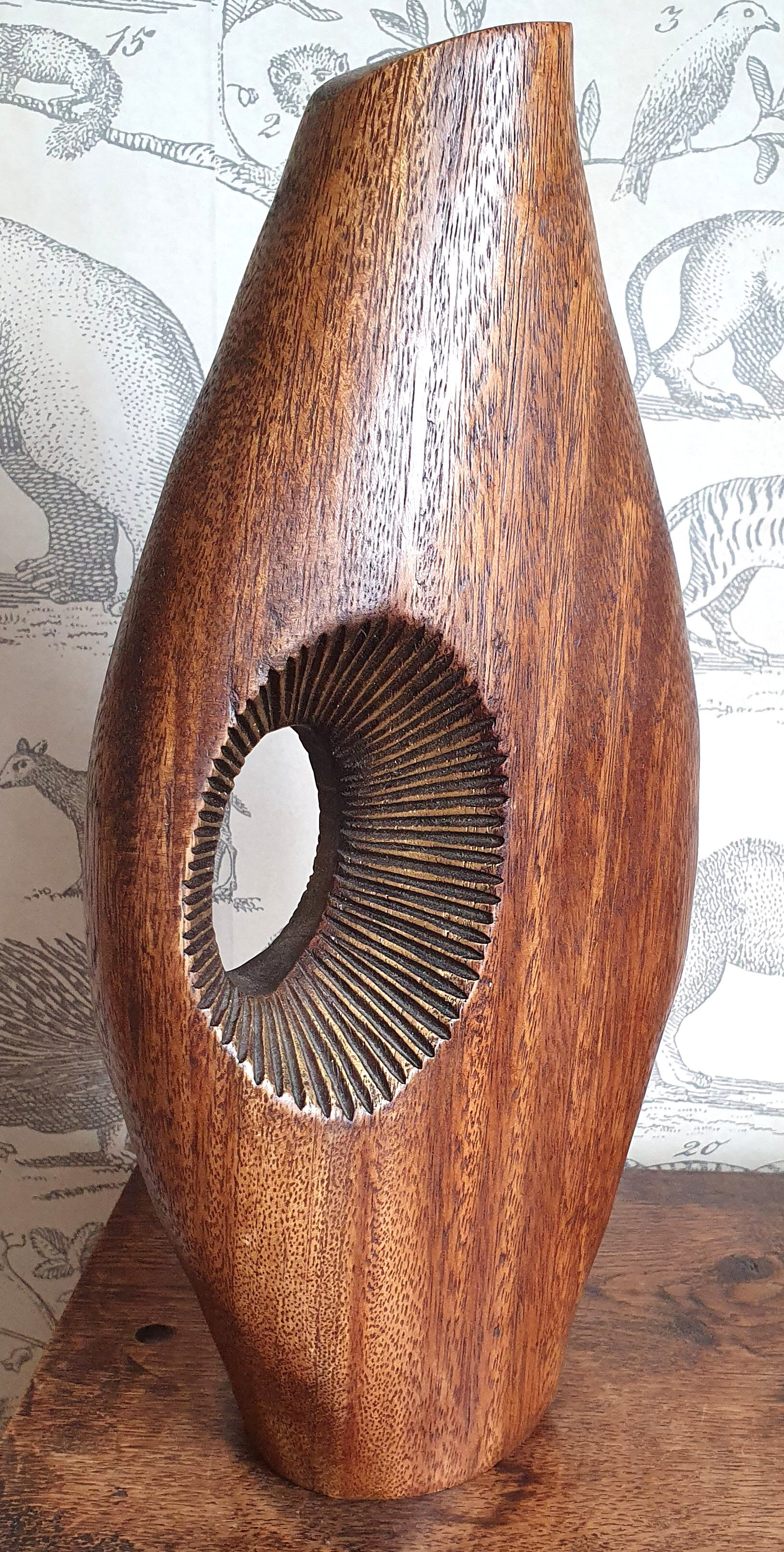 Scandinavian design teak vase 70s
