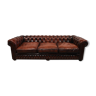 Brown leather chesterfield sofa 3 places