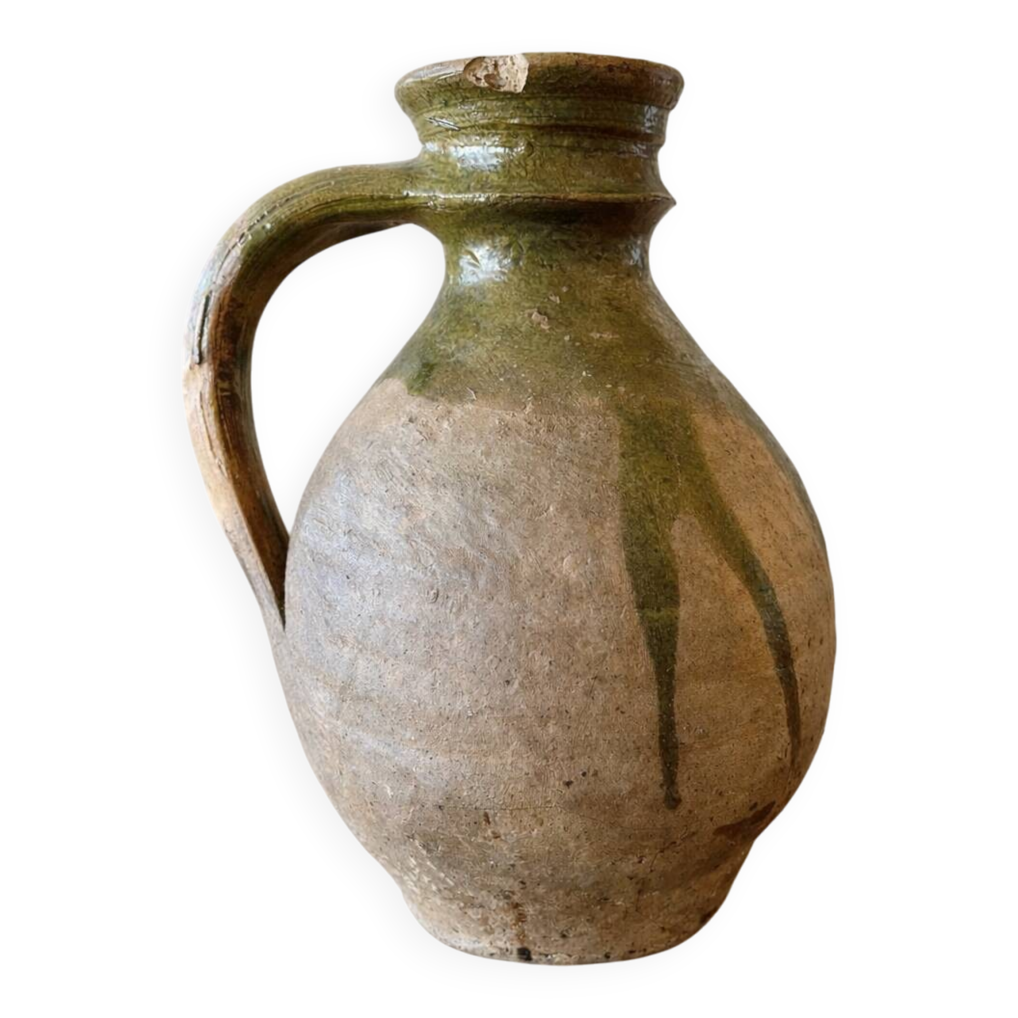 Cruche ancienne en grès émaillé – Europe, XVIIIe / début XIXe siècle