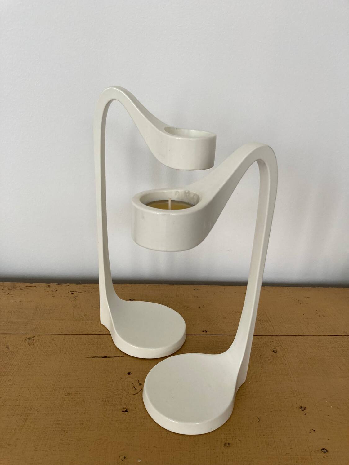 Pair of vintage Ikea Monika Mulder designer candlesticks