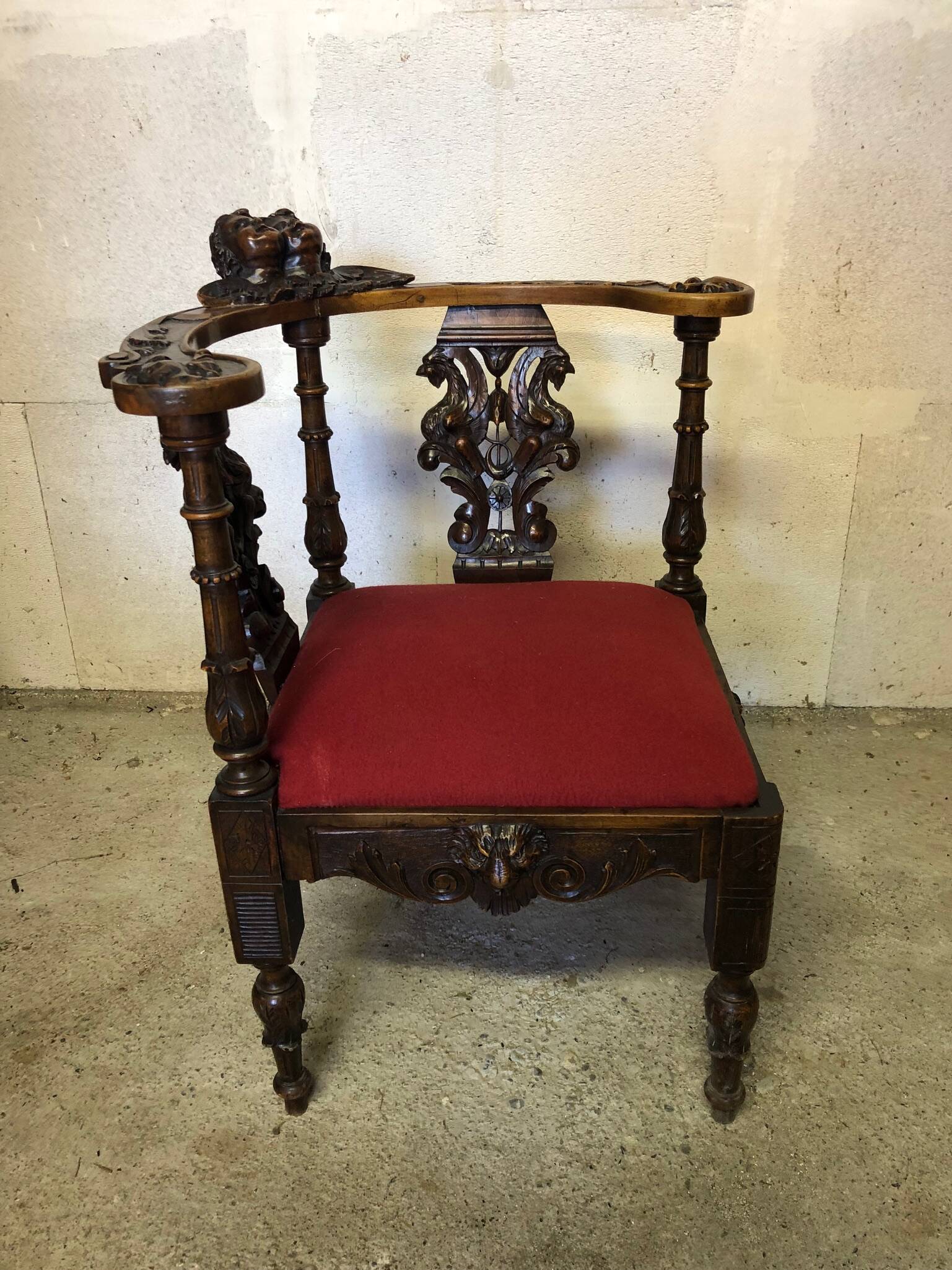 Old corner armchair