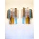 21st Century Multicolored "Squared" Murano Glass Wall Sconces - a Pair