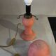 Lampe champignon art déco en verre rouge