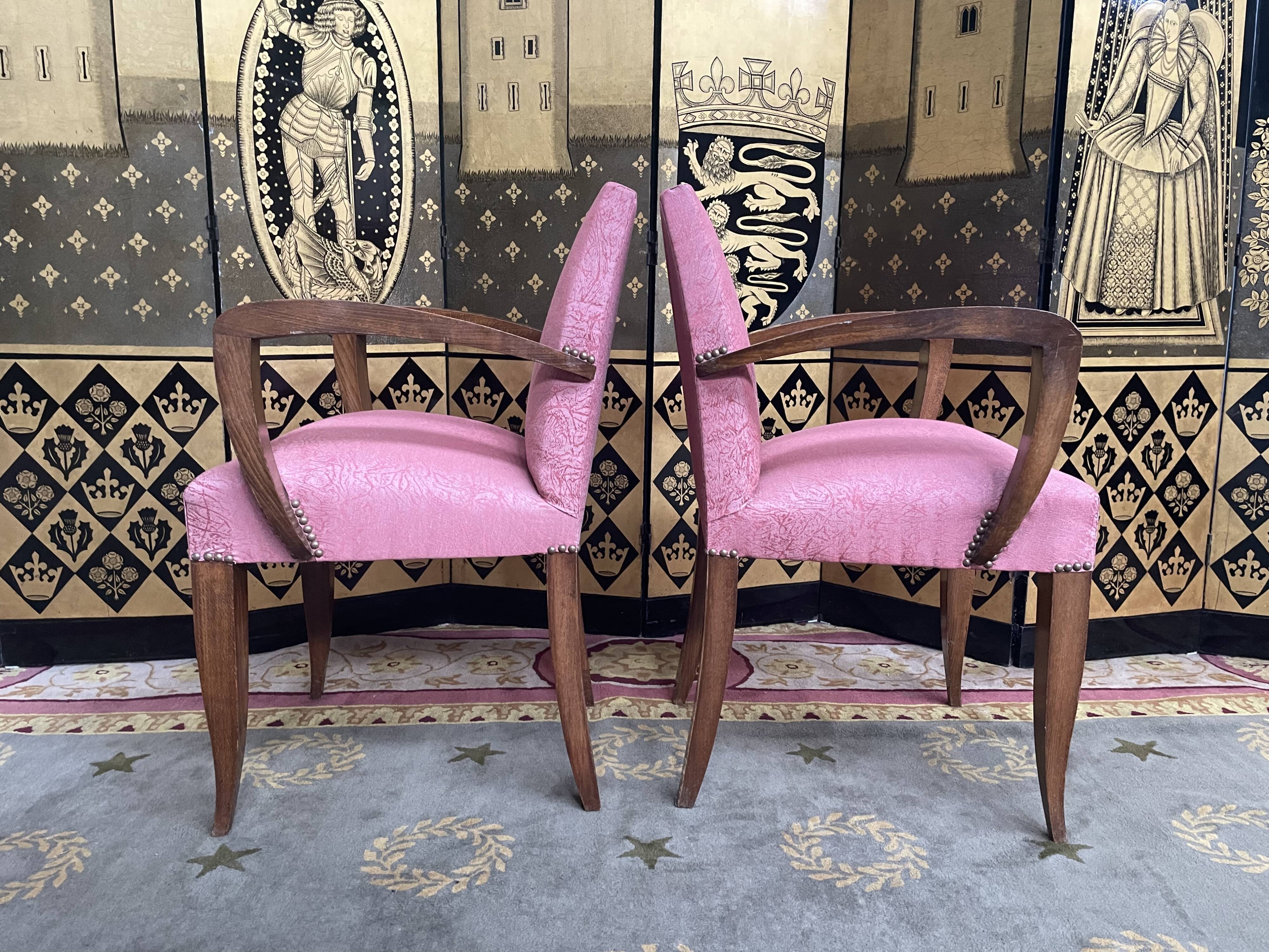 Pair of Art Deco bridge armchairs