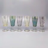 1960s set of six crystal glasses, made in Italy