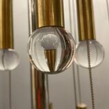 Lustre chrome et sphère en laiton du milieu du siècle de Sciolari