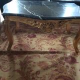 Coffee table in wood and marble