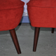 Chaise des années 1950 tissu rouge