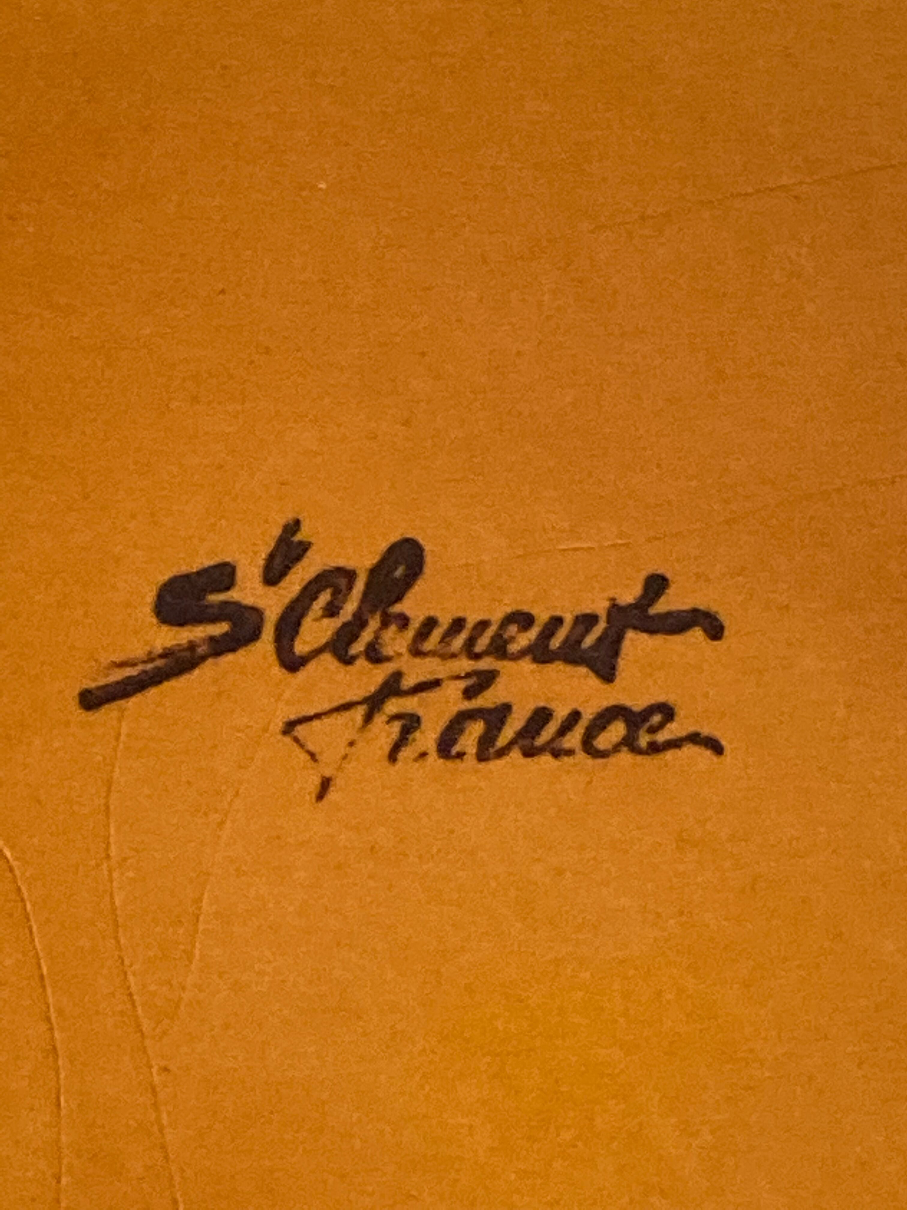 7 flat plates in earthenware Saint Clément vintage brown