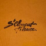 7 flat plates in earthenware Saint Clément vintage brown