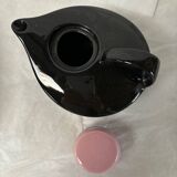 Vintage black and pink ceramic teapot