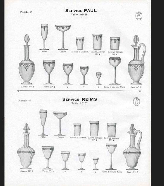 SAINT-LOUIS Reims carafe in star-cut crystal - 1930 Art Deco catalog