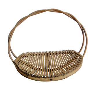 Vintage rattan basket fruit basket France 1960s