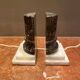 Luxury marble bookend set black and white baroque columns