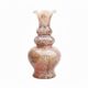 Fluted vase in mottled brown and white glass paste