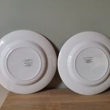 Set of 2 vintage coffee plates Brasilia Sarreguemines Digoin France hand-painted champfleury pattern