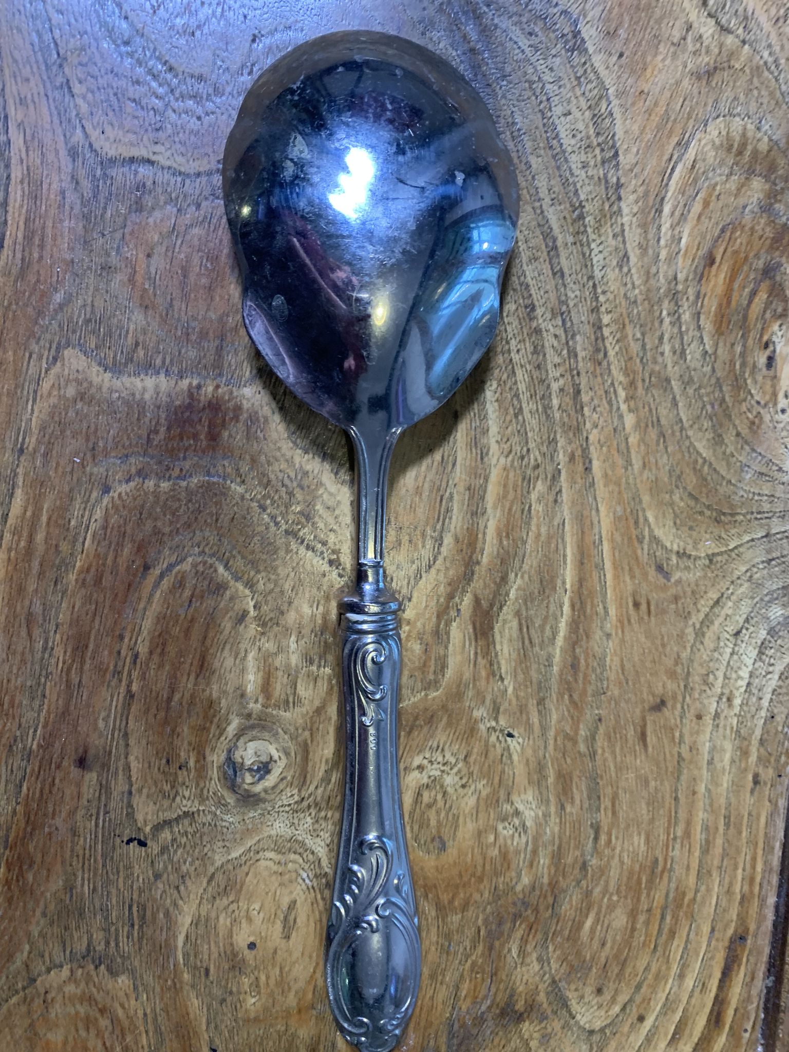 Dessert cutlery service consisting of 11 pieces hallmark 800 worked old and collector