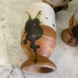 Colombe pottery 12 glazed stoneware cups by Madeleine Brault