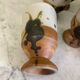 Colombe pottery 12 glazed stoneware cups by Madeleine Brault