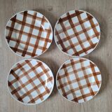La Redoute x Selency lot de 4 assiettes dessert marron