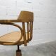 Scandinavian 1960s curved wood swivel office chair