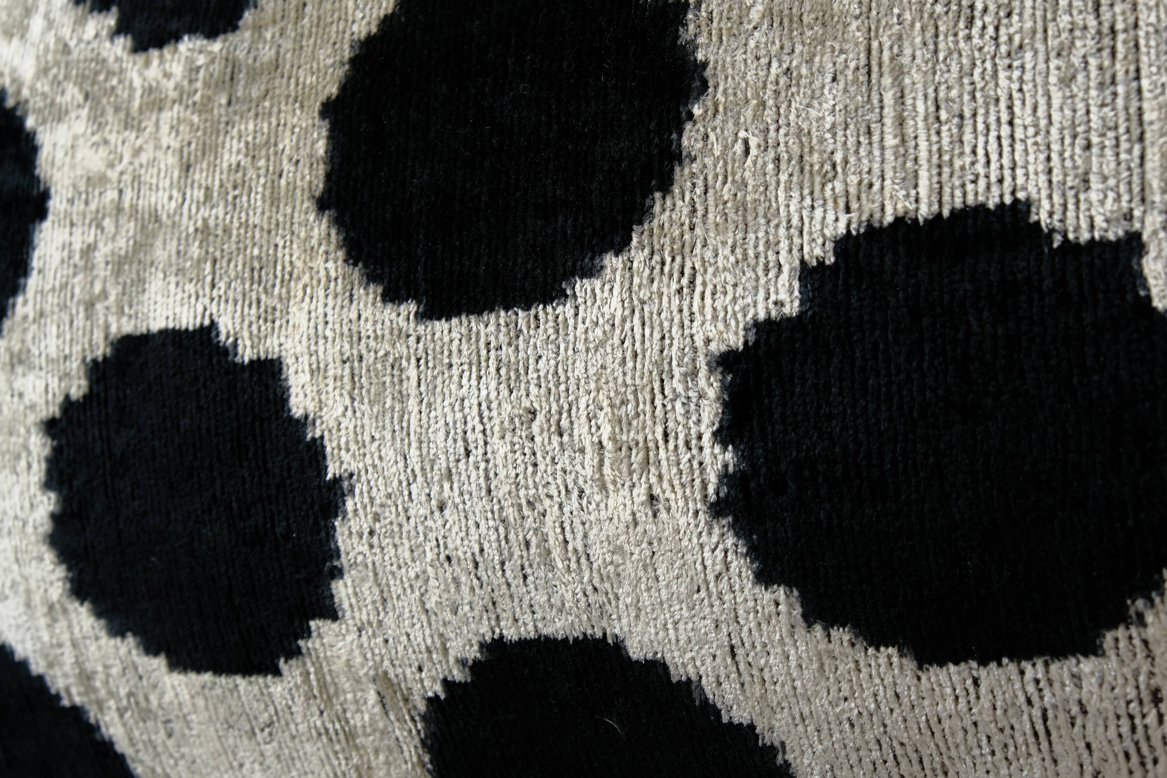 Black ikat velvet pillow cover
