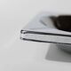 Vintage chrome ashtray from the 1980s, large square, brutalist design.