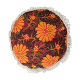 Round cushion year 70 vintage fringes