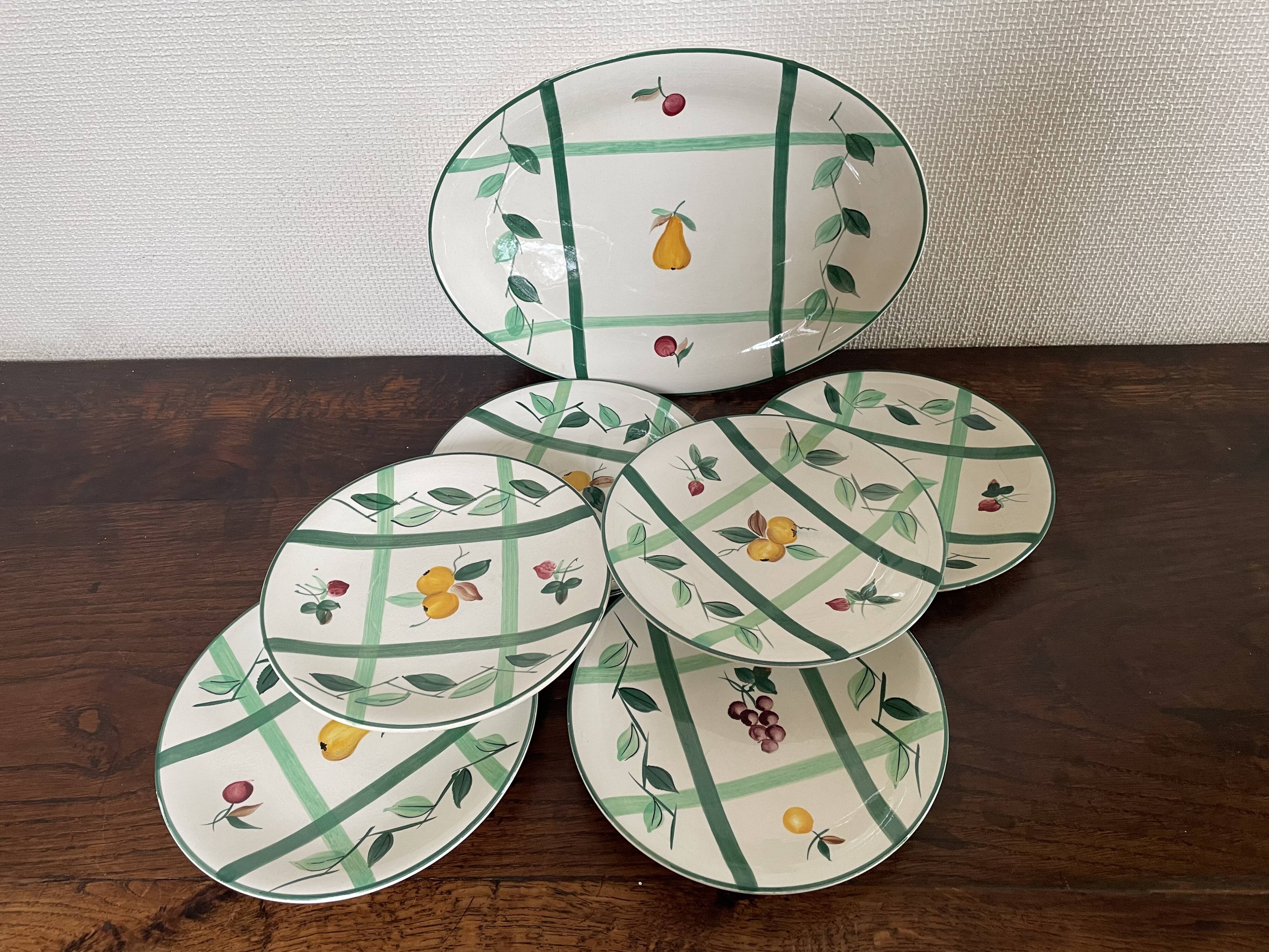 Longchamp dessert plates and oval dish
