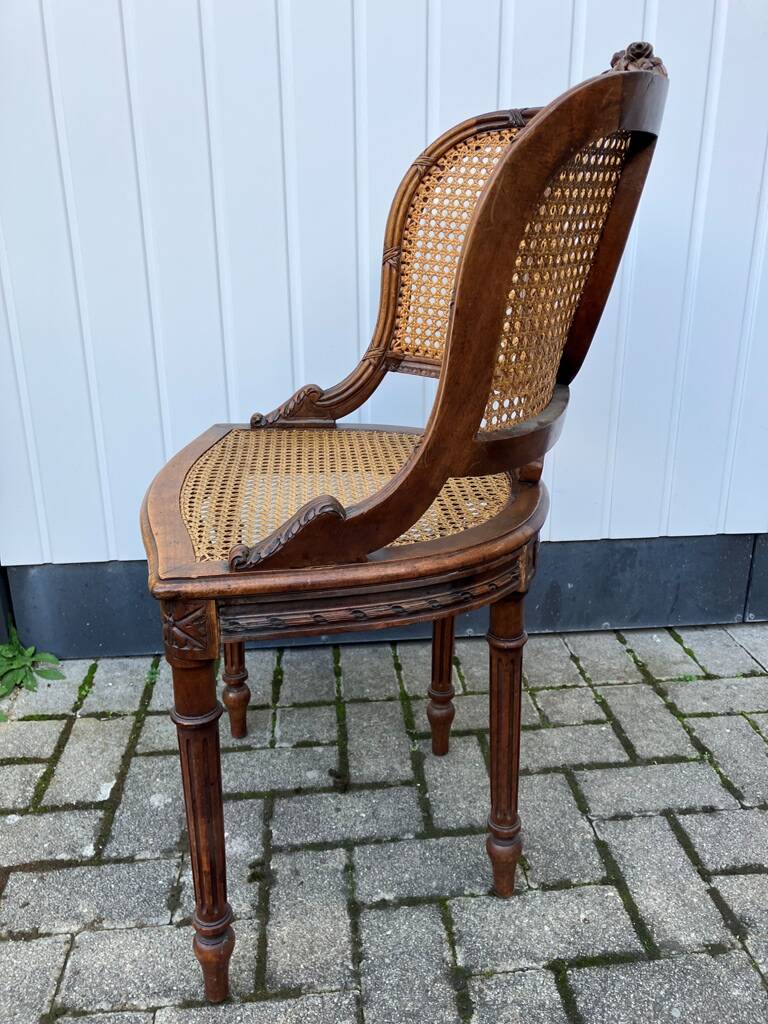 Louis XVI office chair in solid walnut