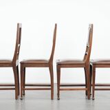 Set of four antique oak dining chairs in Art Nouveau style