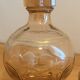 Carafe and 5 pink glass liqueur glasses with a gold rim 2008123