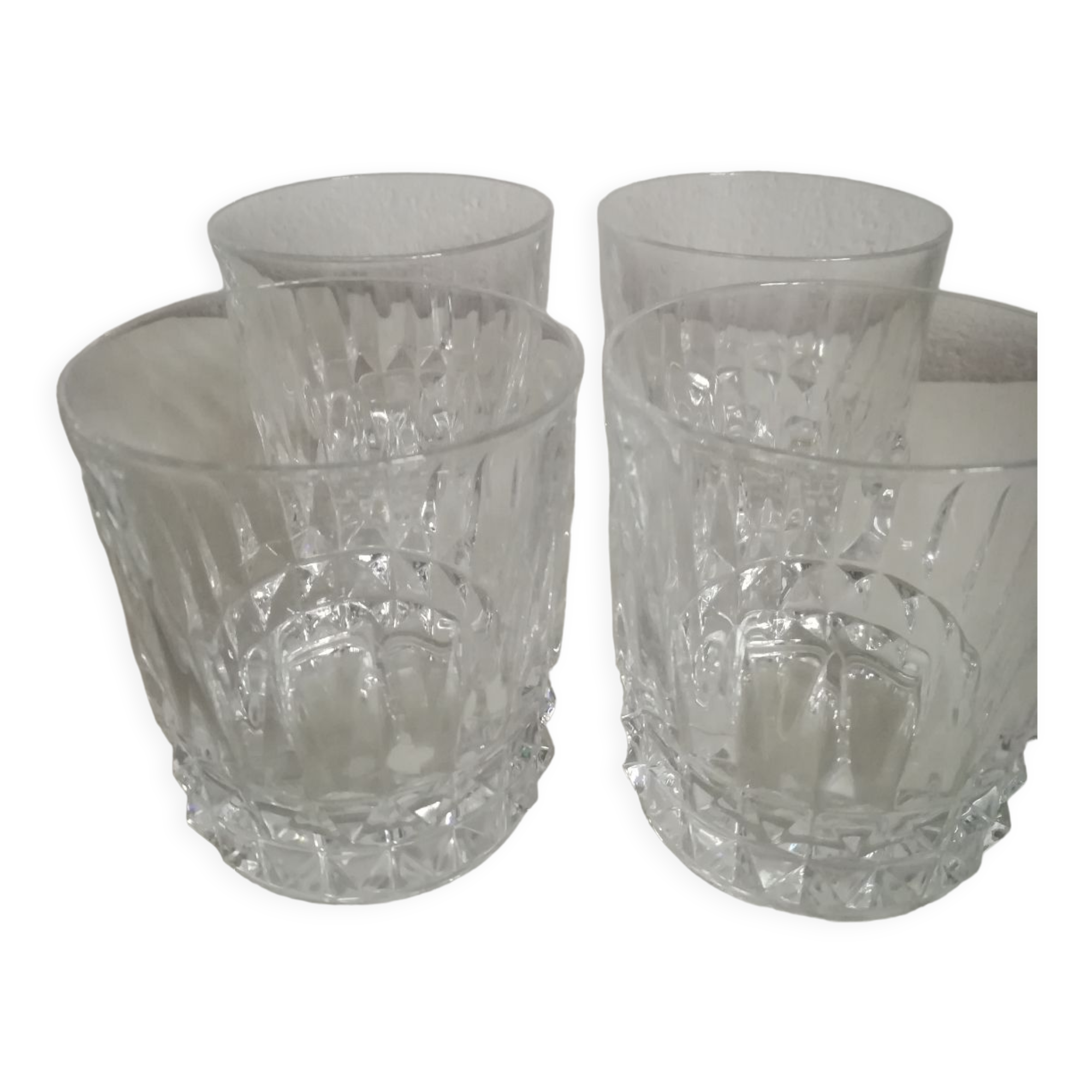 Cut crystal whisky glasses