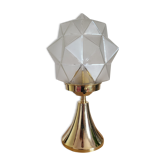Brass lamp with faceted globe
