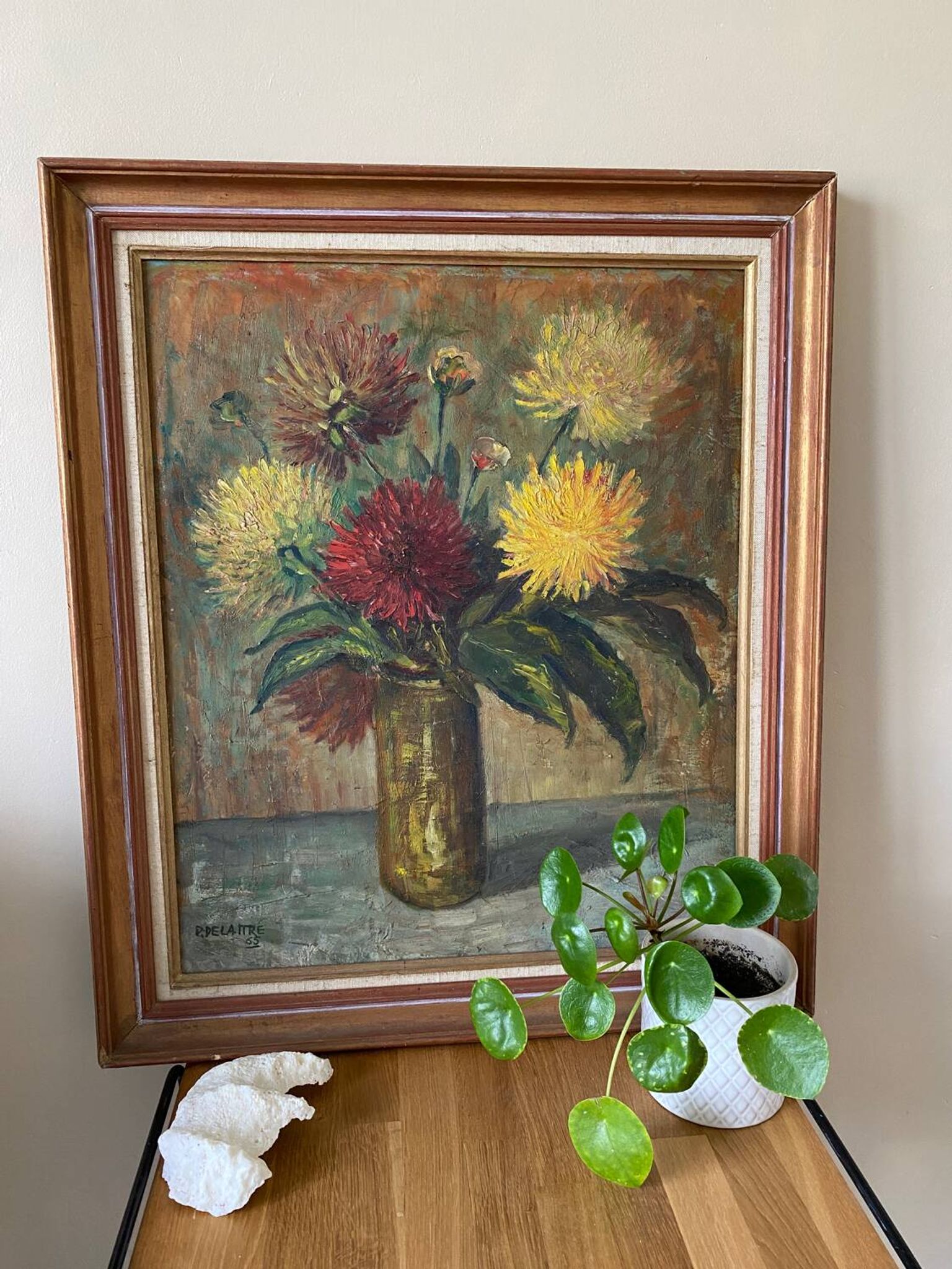 Still life bouquet of dahlias 1960